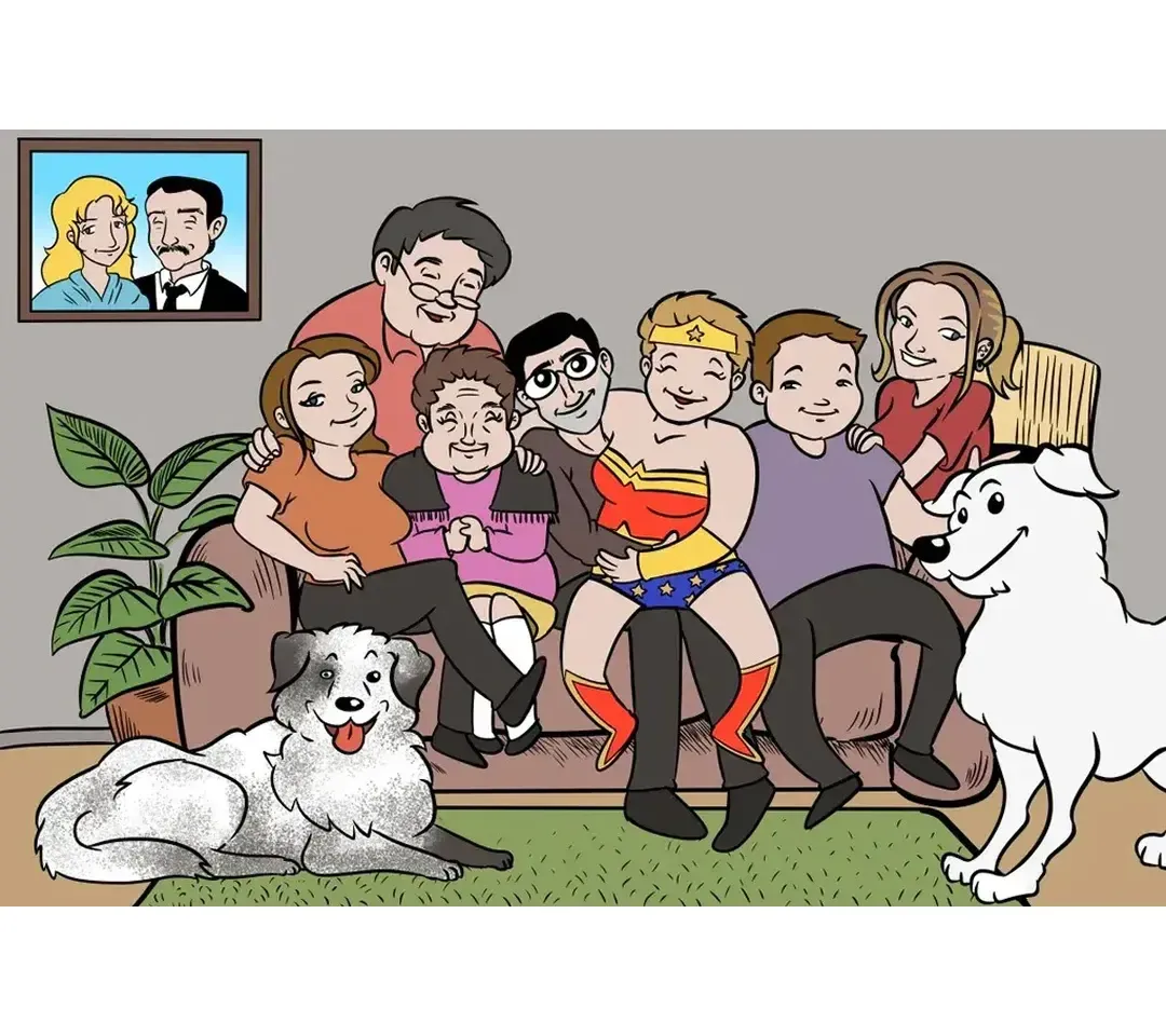 Tutta la family sul divano!