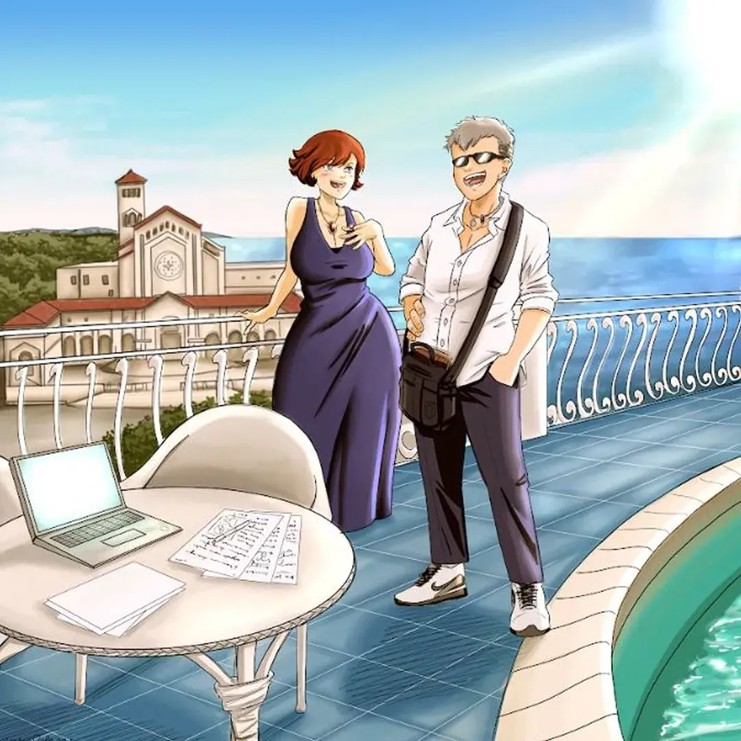 illustrazione personalizzata 2p colore complesso manga