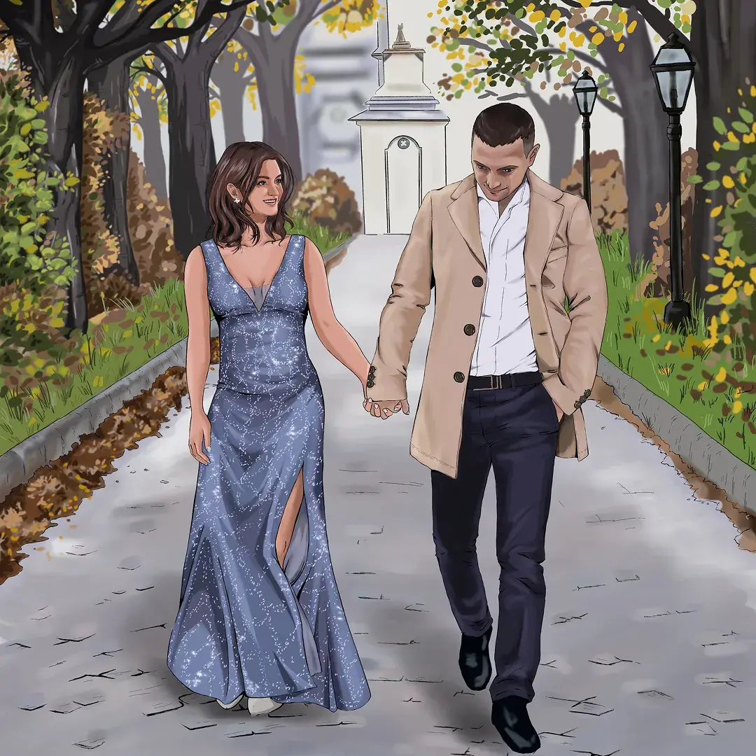 illustrazione personalizzata 2p colore complesso realistico